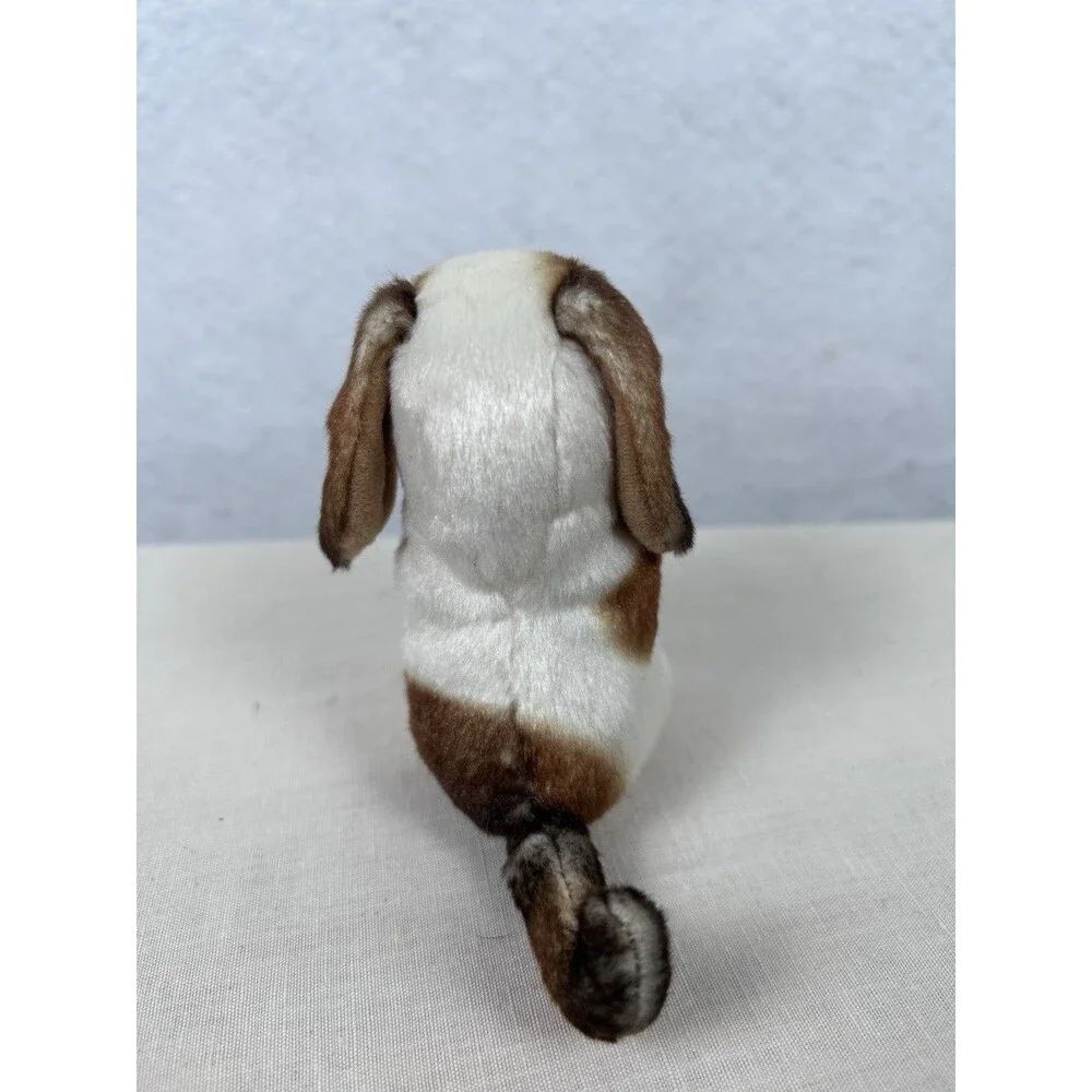 Folkmanis Mini Dog Finger Puppet Plush Realistic Brown Ears White Body 4.5”